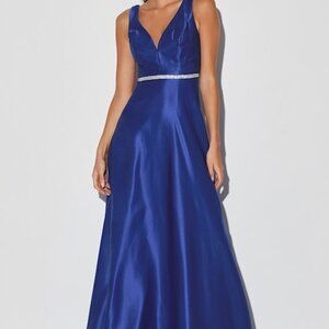 Lulus Tonight Is Ours Royal Blue Rhinestone Maxi Dress - Size S